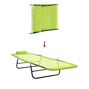 Skládací lehátko 2 pcs Zelená 182 x 55 x 85,5 cm Textilen - obrázek 9