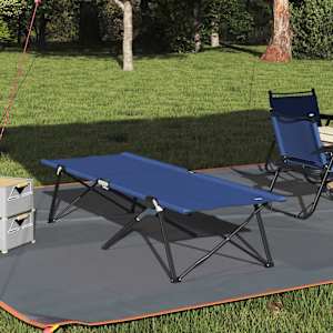 Zložljiva kampirna postelja 2 pcs Modra 206 x 76 x 74 cm