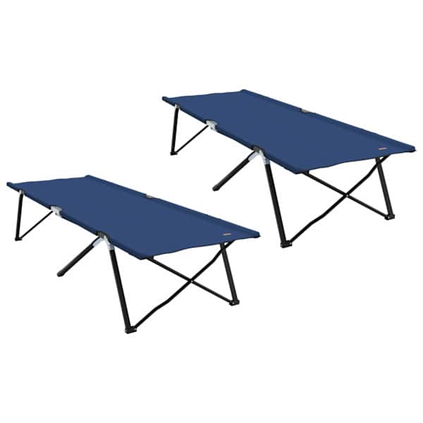 vidaXL Kokkupandav telkimise voodi 2 tk Sinine 206 x 76 x 74 cm
