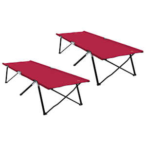 Skládací kempingová postel 2 pcs Červená 206 x 76 x 74 cm - obrázek 2