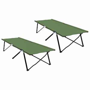 Skládací kempingová postel 2 pcs Zelená 206 x 76 x 74 cm - obrázek 2