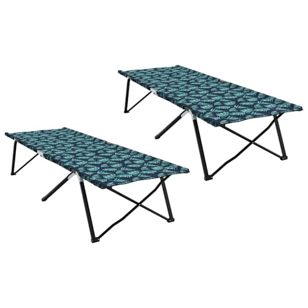 vidaXL Kokkupandav telkimise voodi Leht 2 tk Mets 206 x 76 x 74 cm