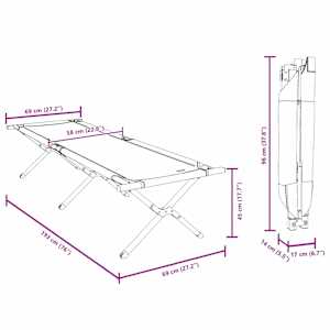 Skládací kempingová postel 2 pcs Zelená 193 x 69 x 45 cm - obrázek 14