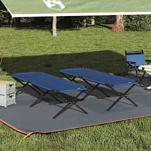 Skládací kempingová postel 2 pcs Modrá 210 x 80 x 46 cm - obrázek 1
