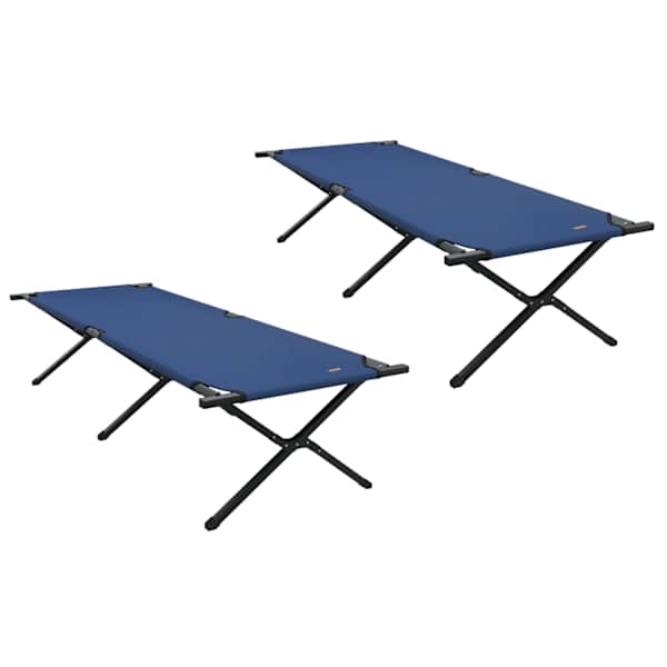 vidaXL Kokkupandav telkimise voodi 2 tk Sinine 210 x 80 x 46 cm