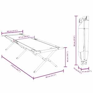 Skládací kempingová postel 2 pcs Červená 210 x 80 x 46 cm - obrázek 12