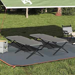 Skládací kempingová postel 2 pcs Šedá 210 x 80 x 46 cm - obrázek 1