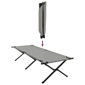 Skládací kempingová postel 2 pcs Šedá 210 x 80 x 46 cm - obrázek 10