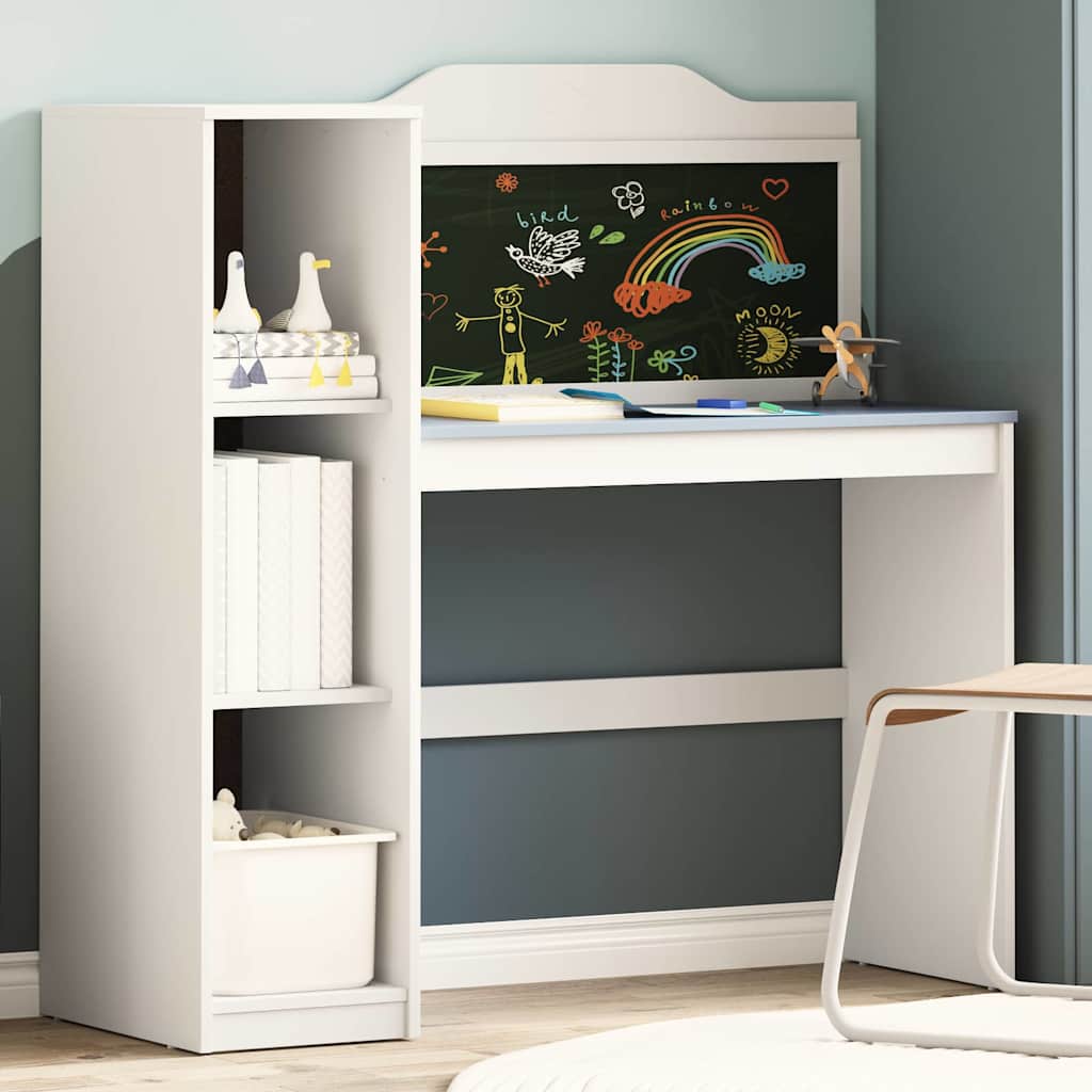 vidaXL Birou cu tablă de scris cu raft Alb și gri 120 x 45 x 118.5 cm