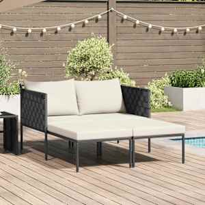 Ležalnik Antracit 153 x 115 x 69.5 cm Prašno lakirano jeklo