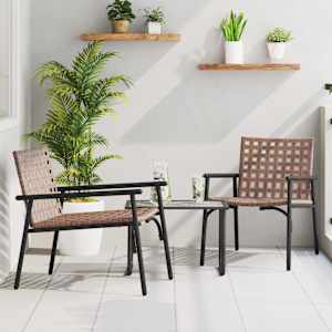 Zahradní křeslo 2 pcs Hnědá 78 x 55,5 x 75,5 cm polyratan - obrázek 1