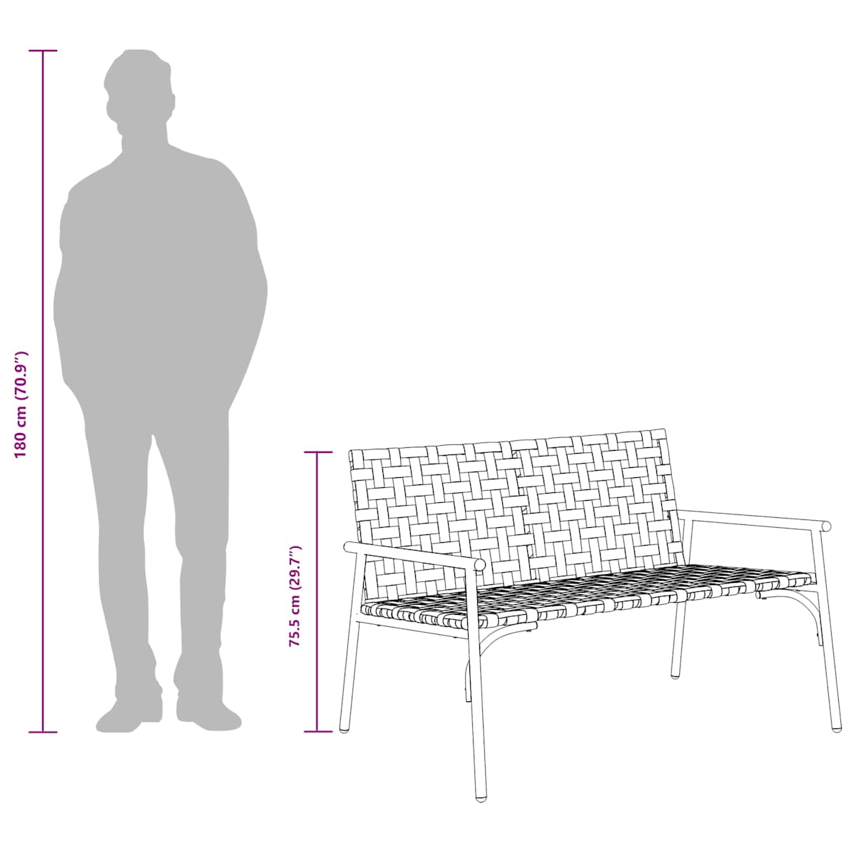 Have Stol Brun polyrattan - Billede 11