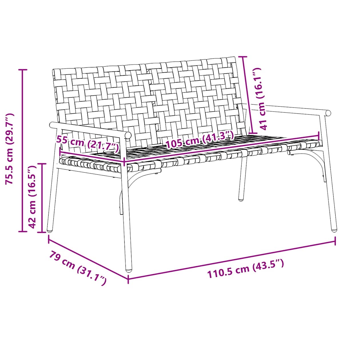 Have Stol Brun polyrattan - Billede 10
