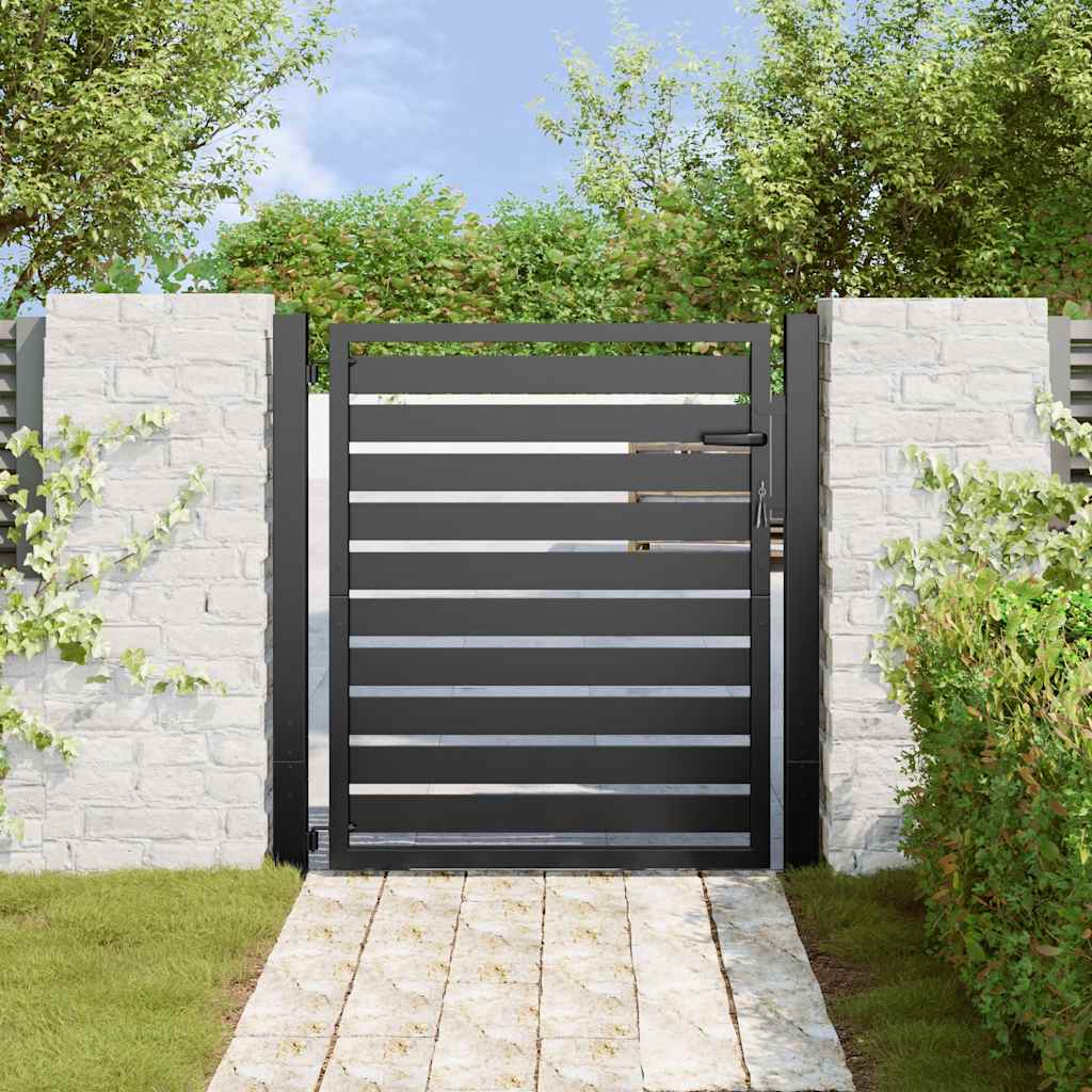 vidaXL Poarta de gradina incuiabil neagra 100x100 cm aluminiu