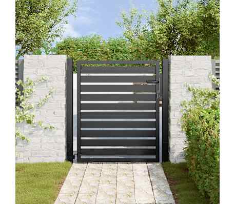 vidaXL fekete alum&iacute;nium kerti kapu z&aacute;rhat&oacute; 100x100 cm