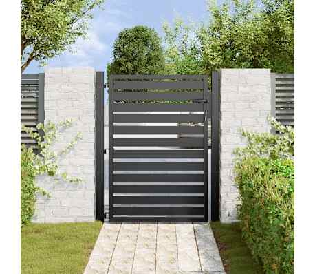 vidaXL Poarta de gradina incuiabil neagra 100x120 cm aluminiu