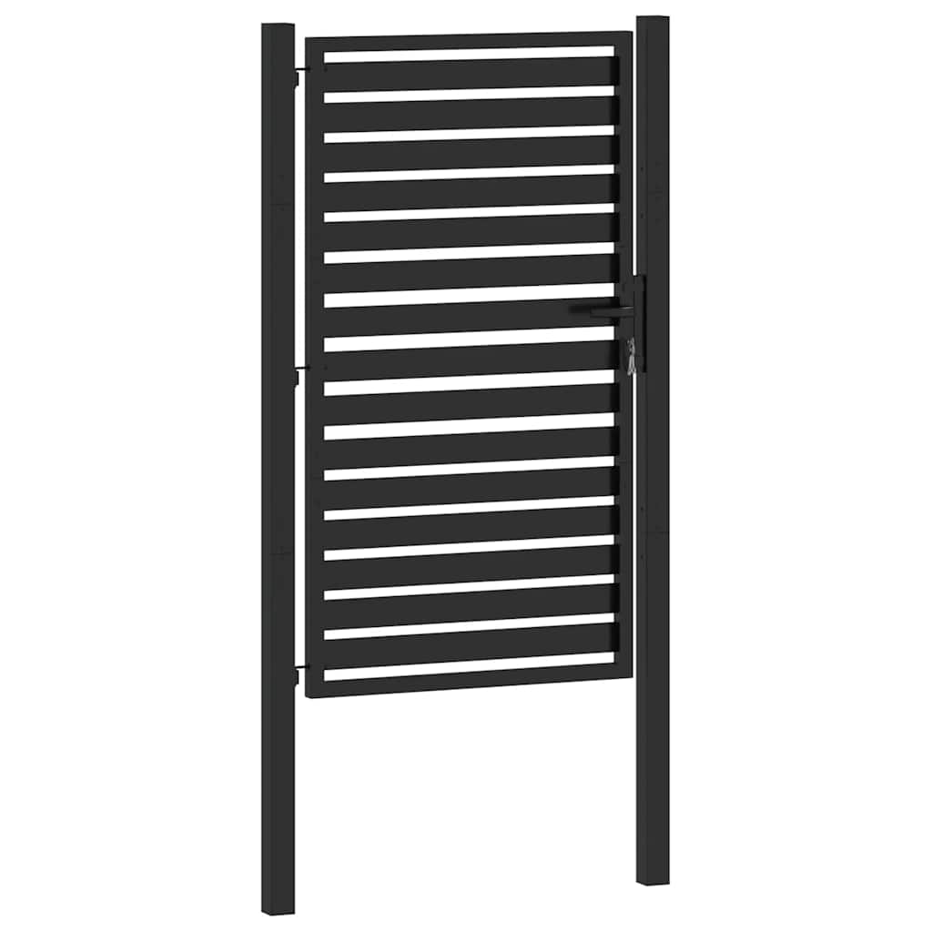 Patio Gate Lockable Black 39.4x59.1" Aluminium vidaXL