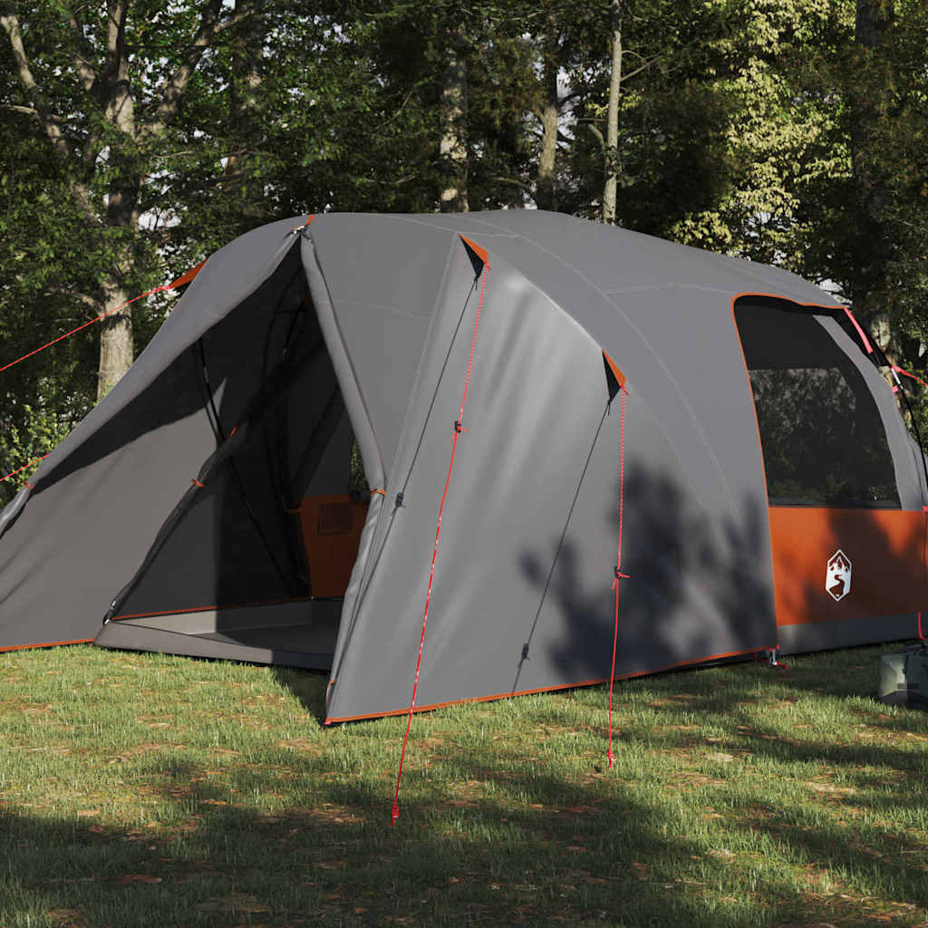 Šotor z dome s streho Siva in oranžna 455 x 252 x 178 cm - slika 3