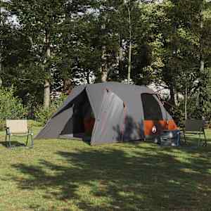 Šotor Dome za 4 osebe Siva in oranžna 455 x 252 x 178 cm