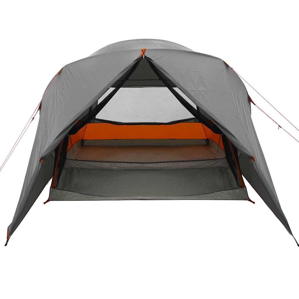 Šotor z dome s streho Siva in oranžna 455 x 252 x 178 cm - slika 4