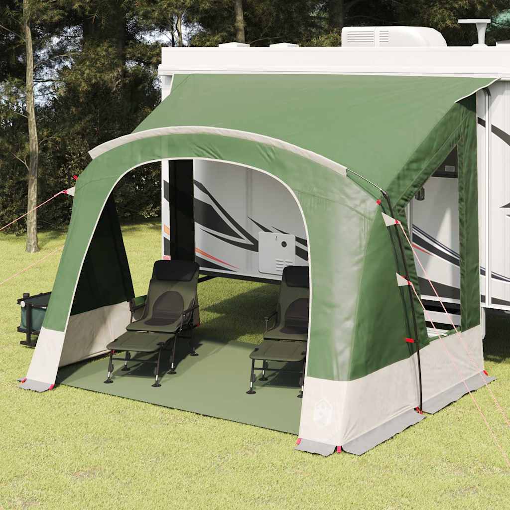 vidaXL Caravan Zelt mit Dach mit Speicher Grün 252 x 245 x 245 cm