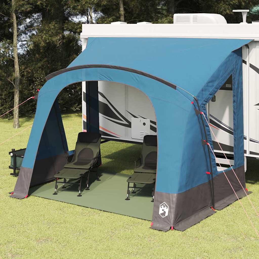 vidaXL Caravan Zelt mit Dach mit Speicher Blau 252 x 245 x 245 cm