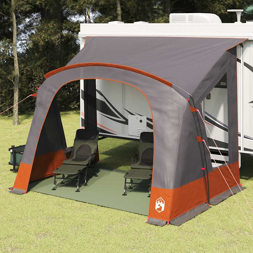vidaXL Caravan Zelt mit Dach Grau und Orange 252 x 245 x 245 cm