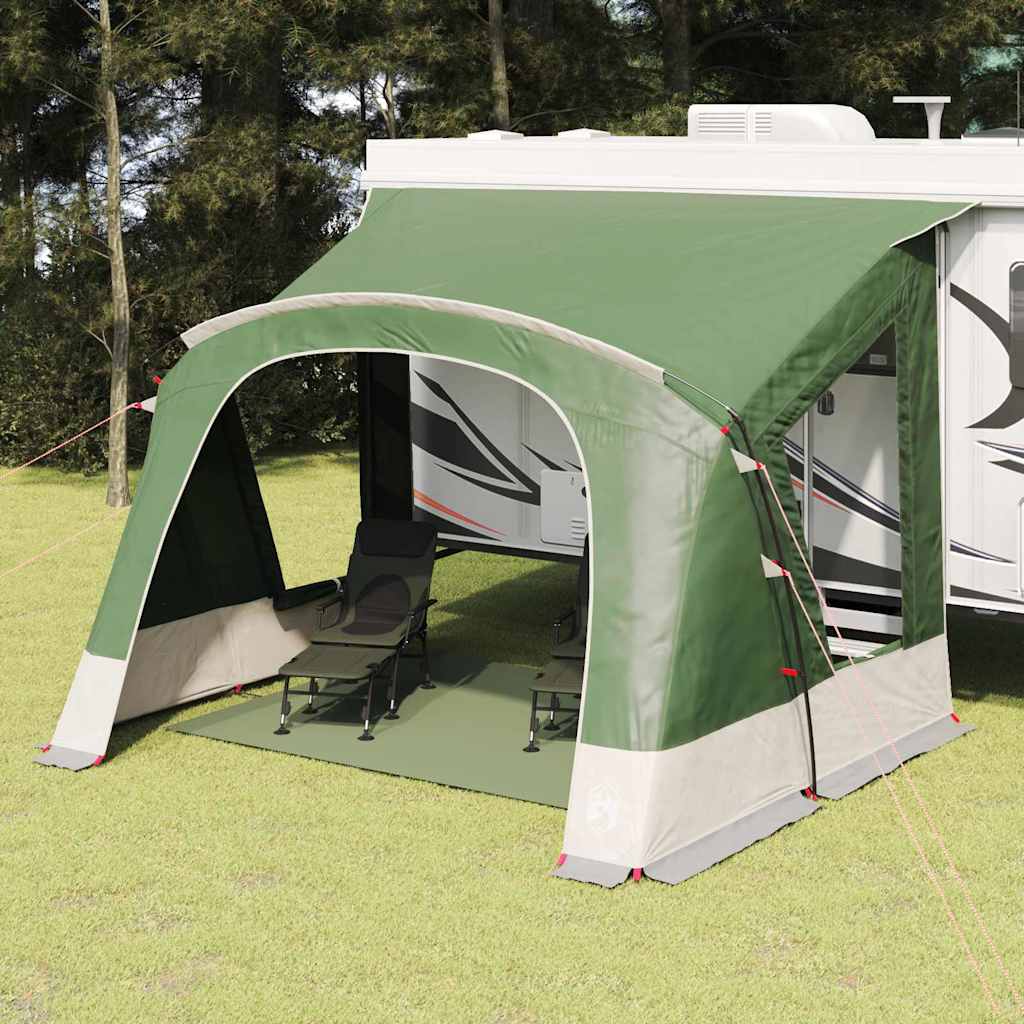 vidaXL Caravan Zelt mit Dach mit Speicher Grün 410 x 275 x 245 cm