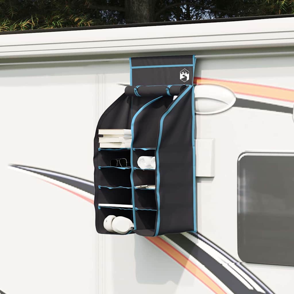 Viseći organizator šatora s 10 džepova Crna 40,5 x 25 x 80 cm