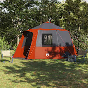 Stan pro 12 osob se střechou Šedá a oranžová 405 x 405 x 273 cm - obrázek 1