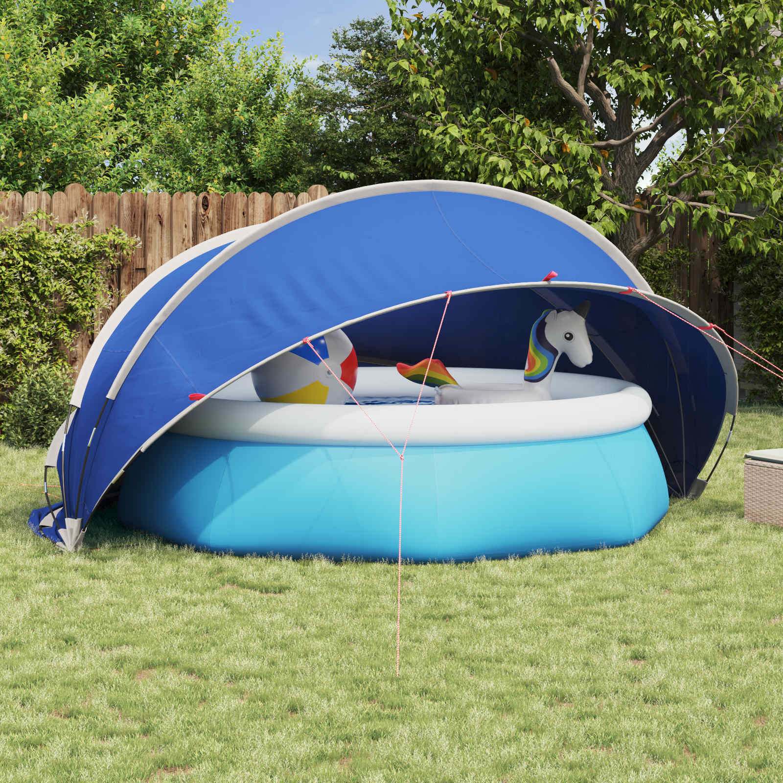 vidaXL Pool-Dome Grün 405 x 405 x 192 cm