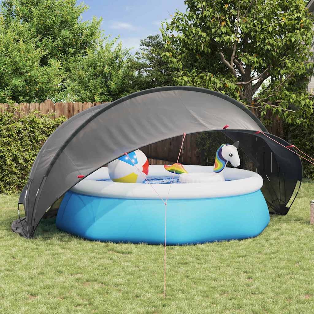 vidaXL Dom pentru piscină Manual Negru 430 x 430 x 210 cm