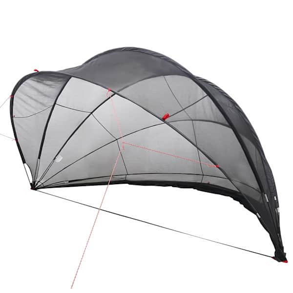 vidaXL Baseni kuppel 472 x 460 x 229 cm 185T pol&uuml;ester PU kattega Must