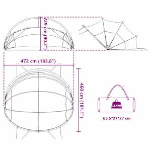 Bazénový dóm Černá 472 x 460 x 229 cm - obrázek 15