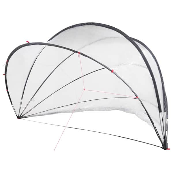 vidaXL Baseni kuppel 500 x 500 x 236 cm PVC L&auml;bipaistev