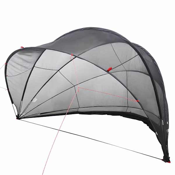 vidaXL Baseni kuppel 500 x 500 x 236 cm 185T pol&uuml;ester PU kattega Must