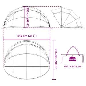 Bazénový dóm 546 x 516 x 250 cm 185T polyester s PU vrstvou - obrázek 15