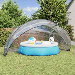Paviljon za bazen Transparentno 592 x 590 x 275 cm PVC