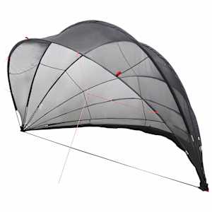 vidaXL Baseni kuppel 592 x 590 x 275 cm 185T pol&uuml;ester PU kattega Must