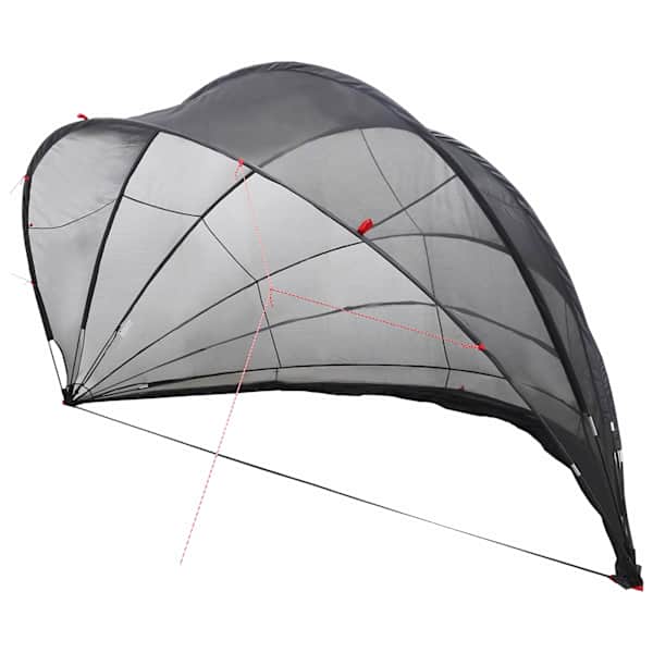 vidaXL Baseni kuppel 592 x 590 x 275 cm 185T pol&uuml;ester PU kattega Must