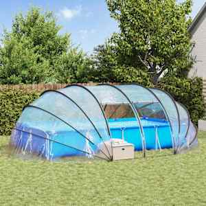 Bazenski šotor dome Transparentno 640 x 432 x 205 cm PVC