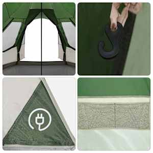 Teepee stan pro 8 osob se střechou Zelená 720 x 465 x 295 cm - obrázek 12