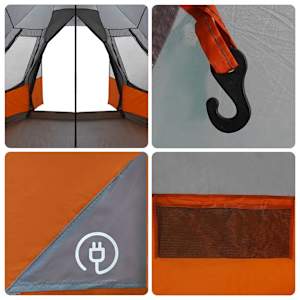 Teepee stan pro 8 osob Šedá a oranžová 720 x 465 x 295 cm - obrázek 12