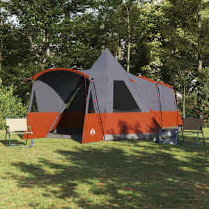Teepee stan pro 8 osob Šedá a oranžová 720 x 465 x 295 cm - obrázek 1