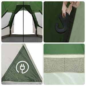 Teepee stan pro 5 osob se střechou Zelená 545 x 450 x 295 cm - obrázek 12
