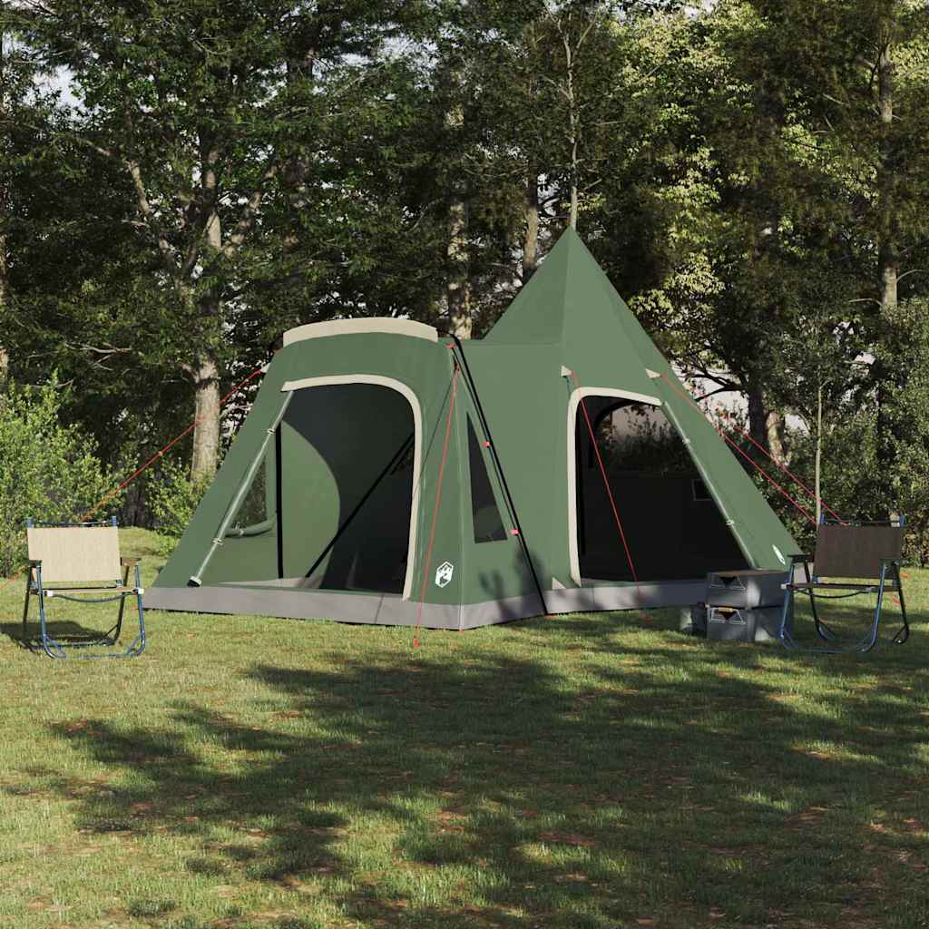 vidaXL Cort Teepee Verde 545 x 450 x 295 cm Poliester 185T cu strat PU