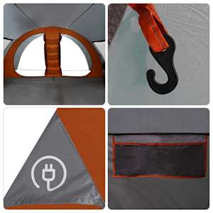 Stan pro 8 osob se střechou Šedá a oranžová 710 x 460 x 245 cm - obrázek 12