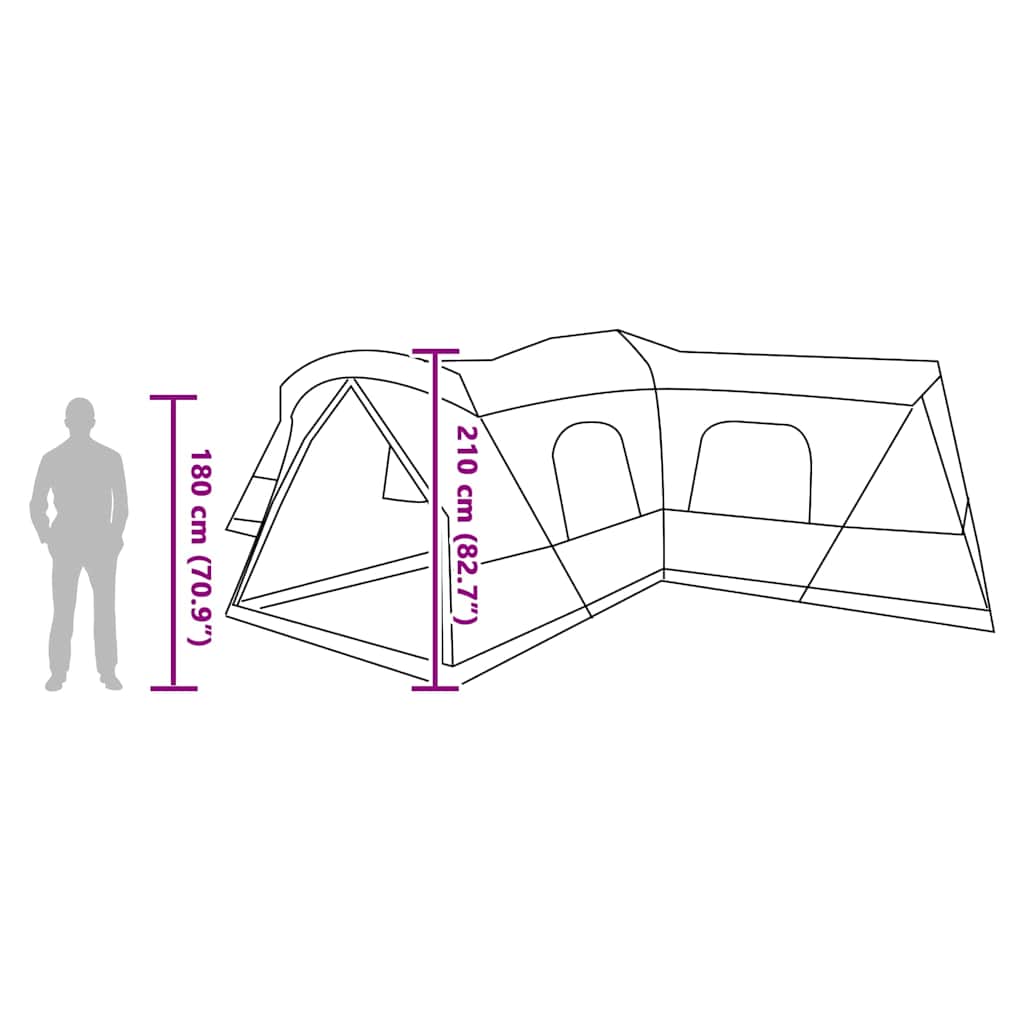 Stan pro 16 osob se střechou Modrá 680 x 510 x 210 cm - obrázek 14