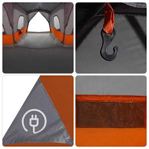 Stan pro 16 osob se střechou Šedá a oranžová 680 x 510 x 210 cm - obrázek 12