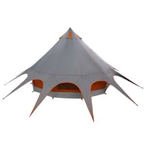 Teepee stan pro 3 osoby Šedá a oranžová 600 x 600 x 347 cm - obrázek 8